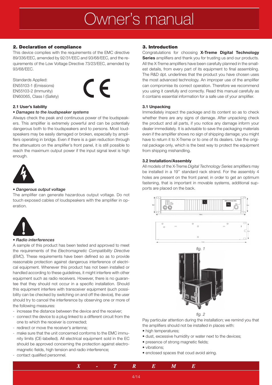 Owner’s manual | X-Treme Audio XTDT User Manual | Page 4 / 14