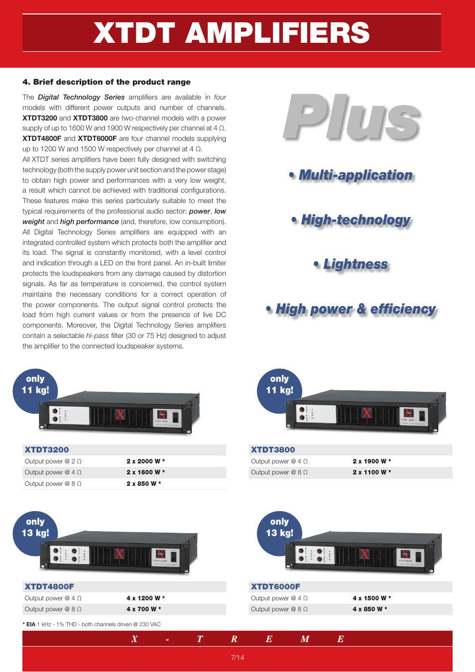 Xtdt amplifiers | X-Treme Audio XTDT User Manual | Page 7 / 14