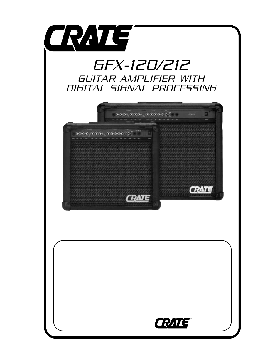Crate Amplifiers GFX-120/212 User Manual | 20 pages
