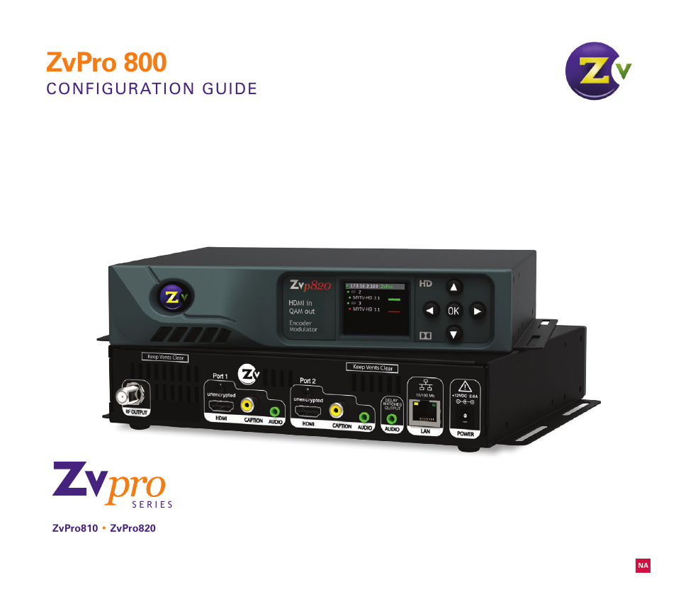 ZeeVee ZvPro 800 Series (QAM) User Manual | 12 pages