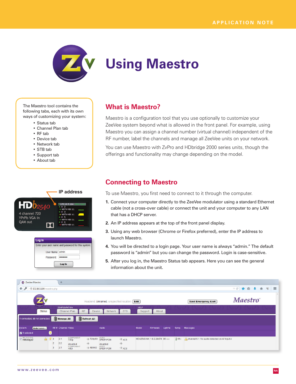 ZeeVee Using Maestro (QAM) User Manual | 21 pages