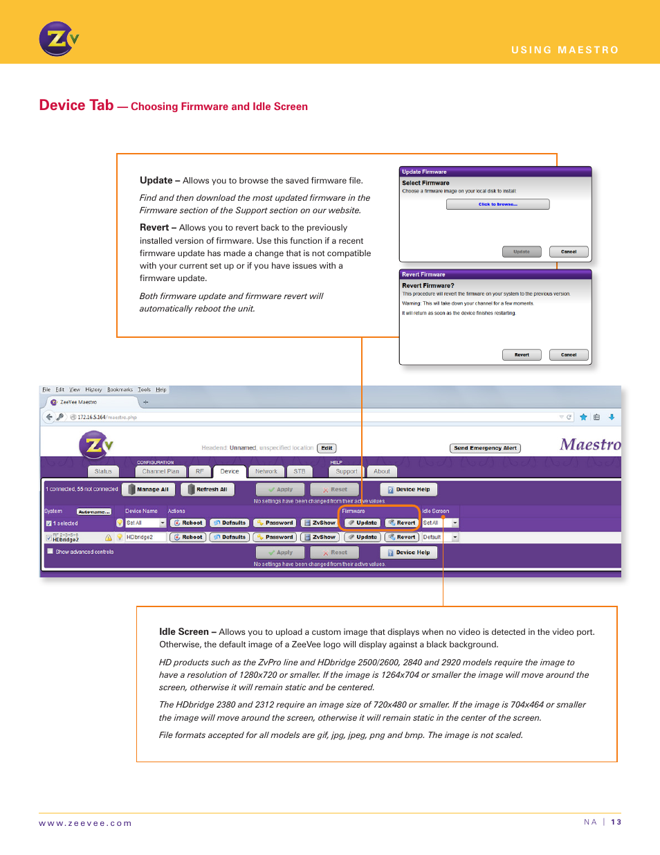 Device tab | ZeeVee Using Maestro (QAM) User Manual | Page 13 / 21