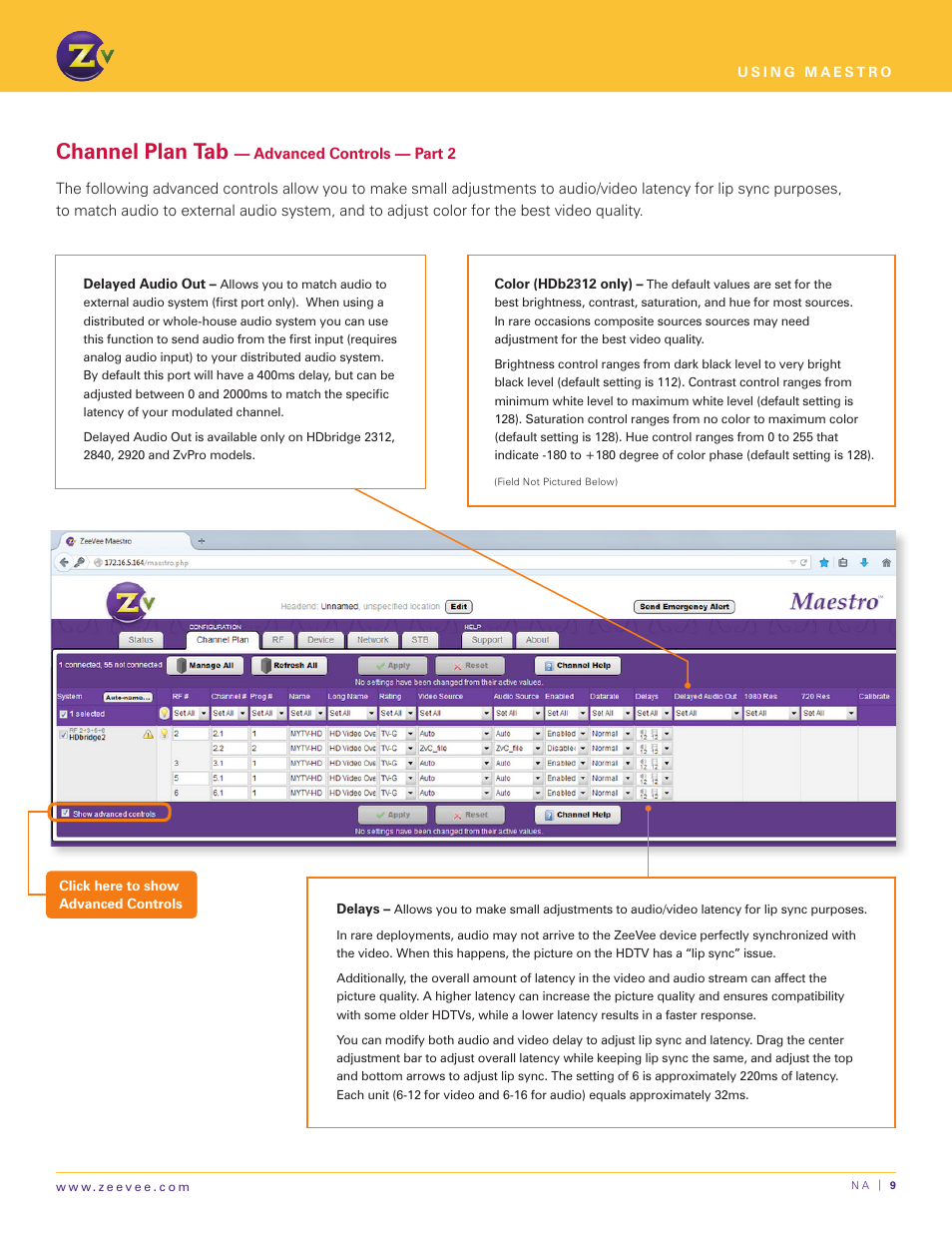 Channel plan tab | ZeeVee Using Maestro (QAM) User Manual | Page 9 / 21