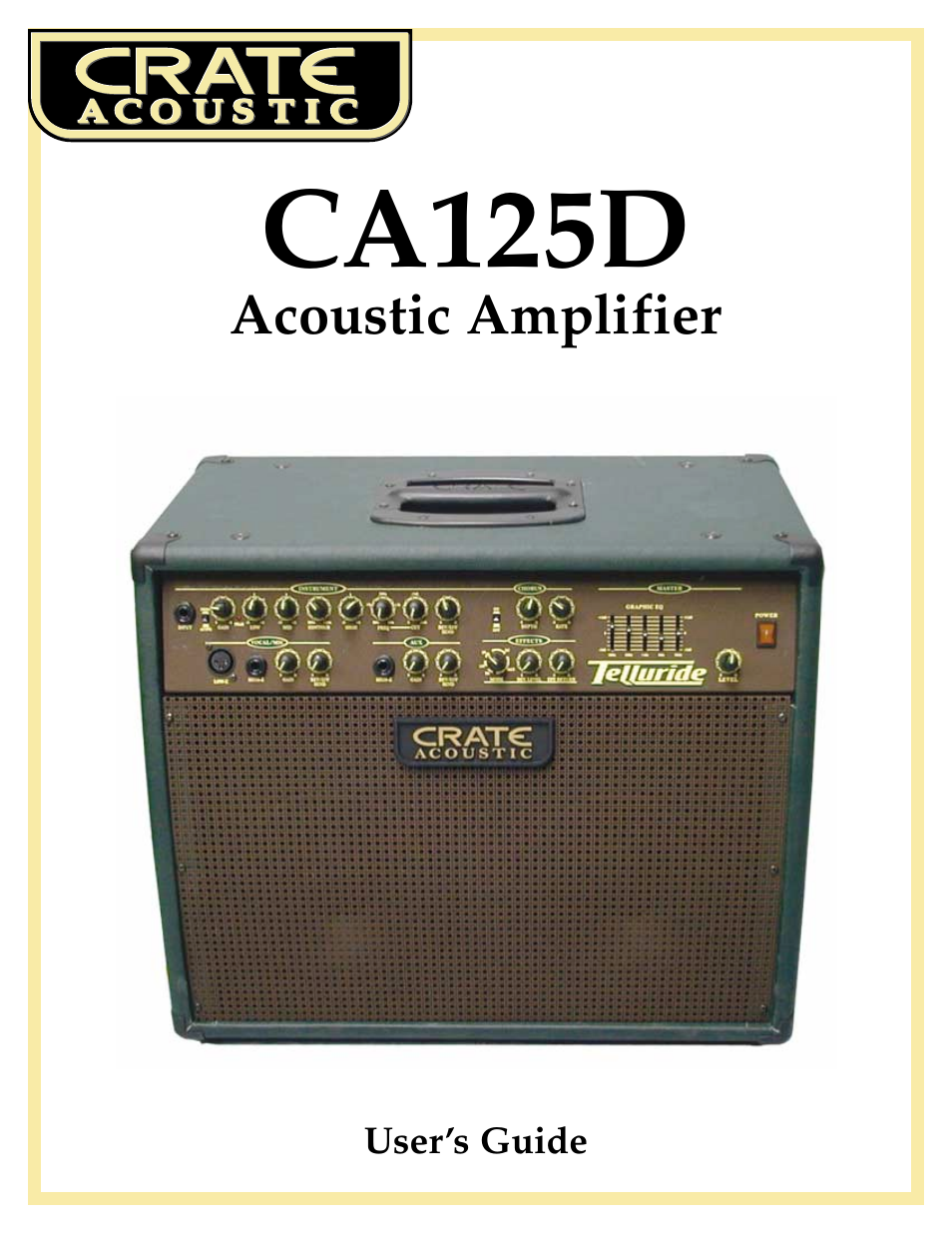 Crate Amplifiers CA125D User Manual | 8 pages