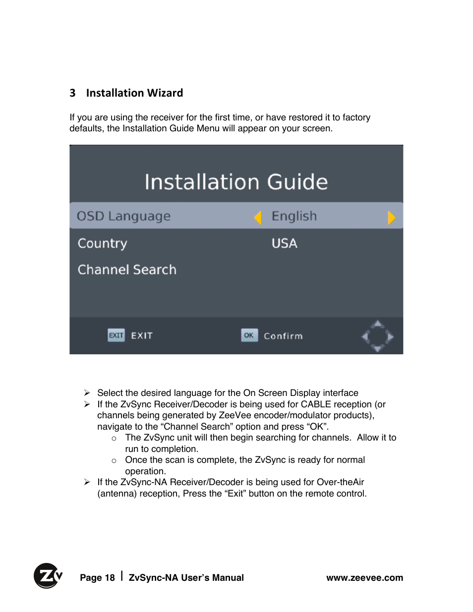 3 installation wizard | ZeeVee ZvSync (QAM) User Manual | Page 18 / 32