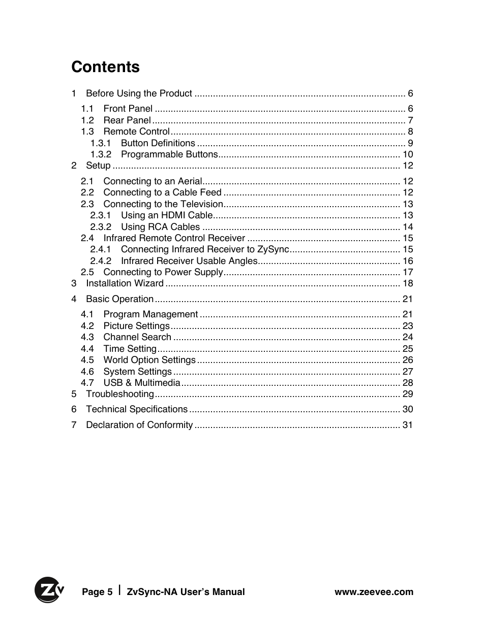 ZeeVee ZvSync (QAM) User Manual | Page 5 / 32