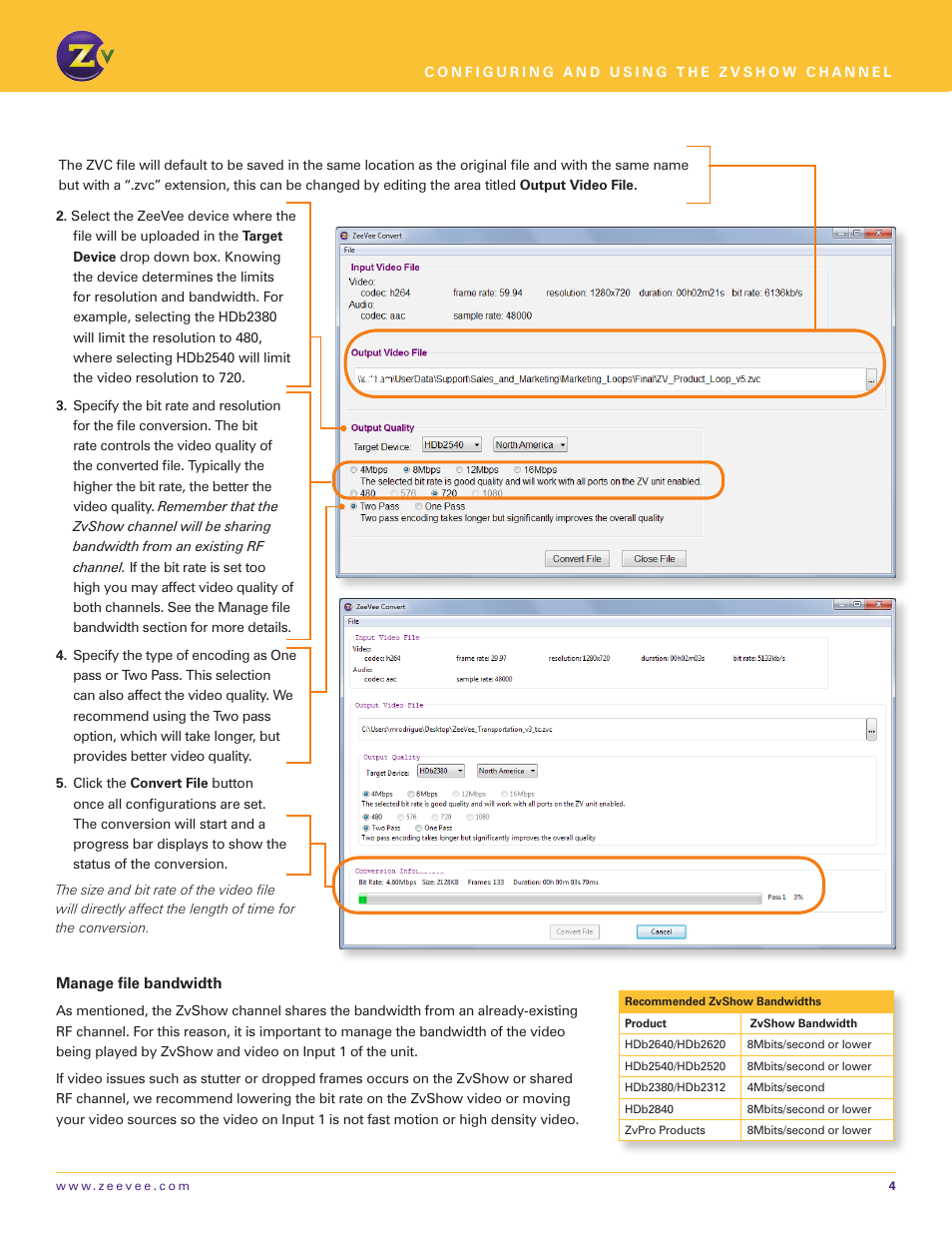 ZeeVee ZvShow Channel (QAM & DVB-T/C) User Manual | Page 4 / 6