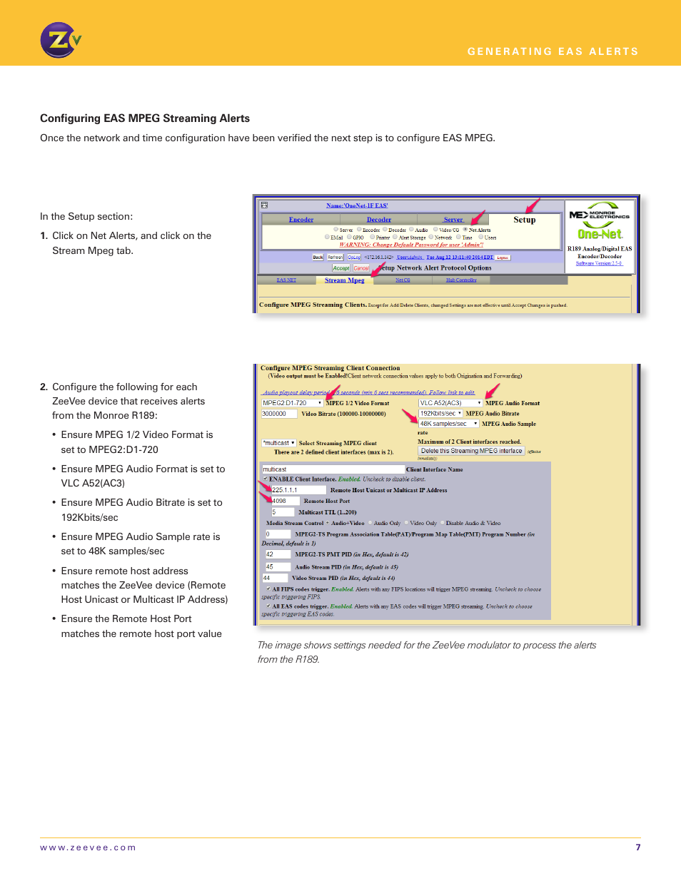 ZeeVee EAS - Emergency Alert System (QAM & DVB-T/C) User Manual | Page 7 / 9