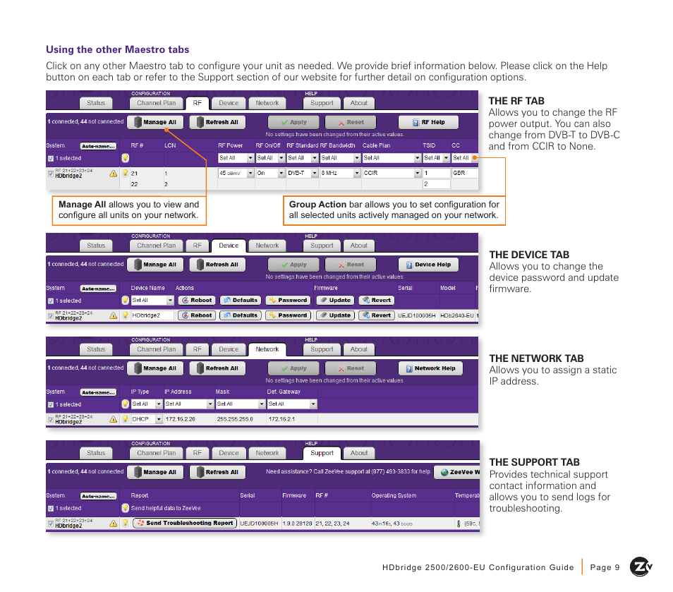 ZeeVee HDbridge 2500/2600 Series (DVB-T/C) User Manual | Page 9 / 12