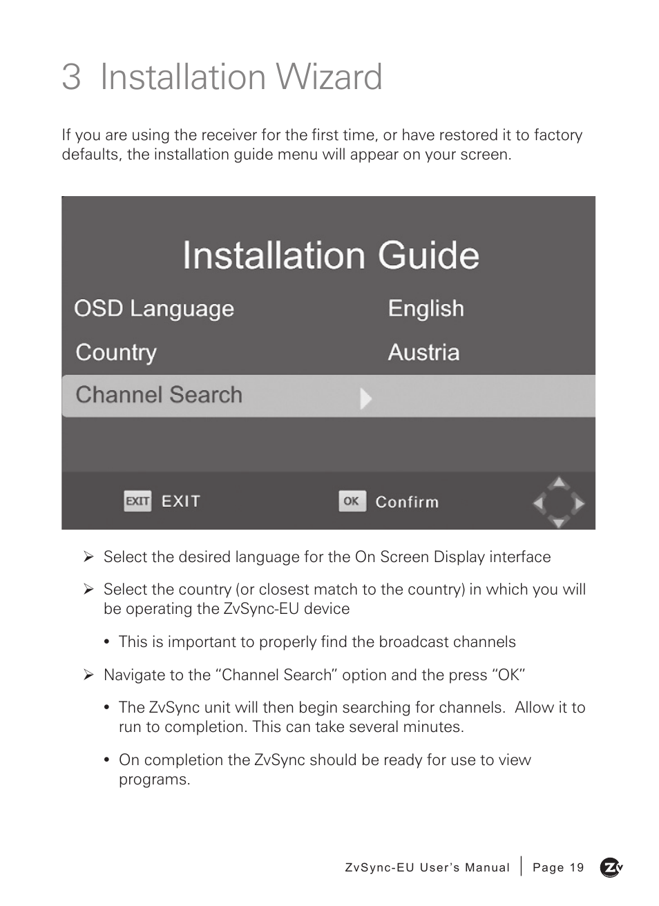 3 installation wizard | ZeeVee ZvSync (DVB-T/C) User Manual | Page 19 / 36