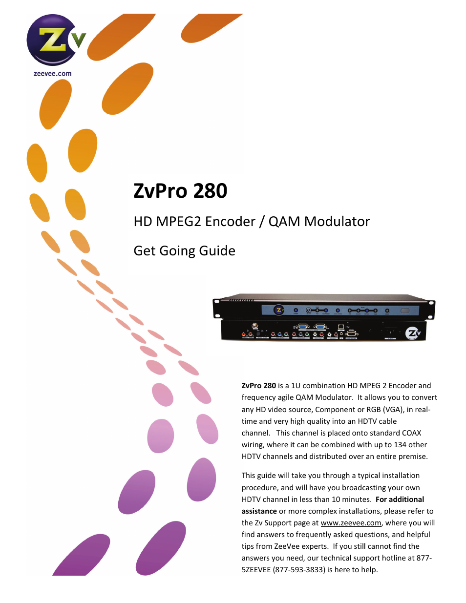 ZeeVee ZvPro 280 User Manual | 8 pages