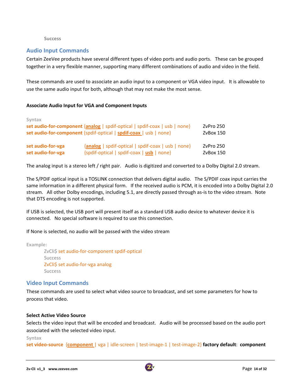 ZeeVee ZvCli User Manual User Manual | Page 14 / 32