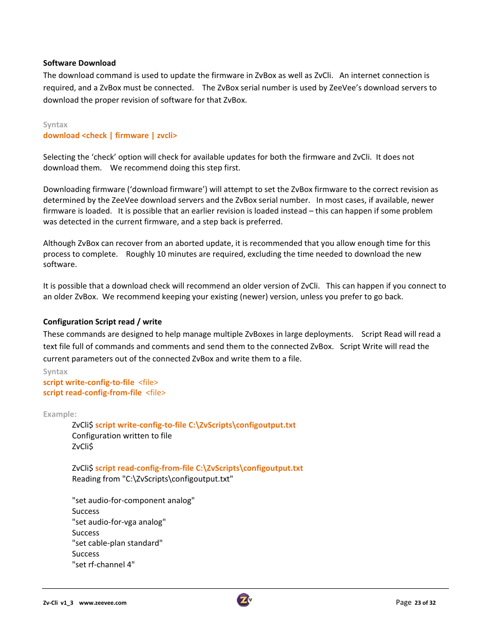 ZeeVee ZvCli User Manual User Manual | Page 23 / 32