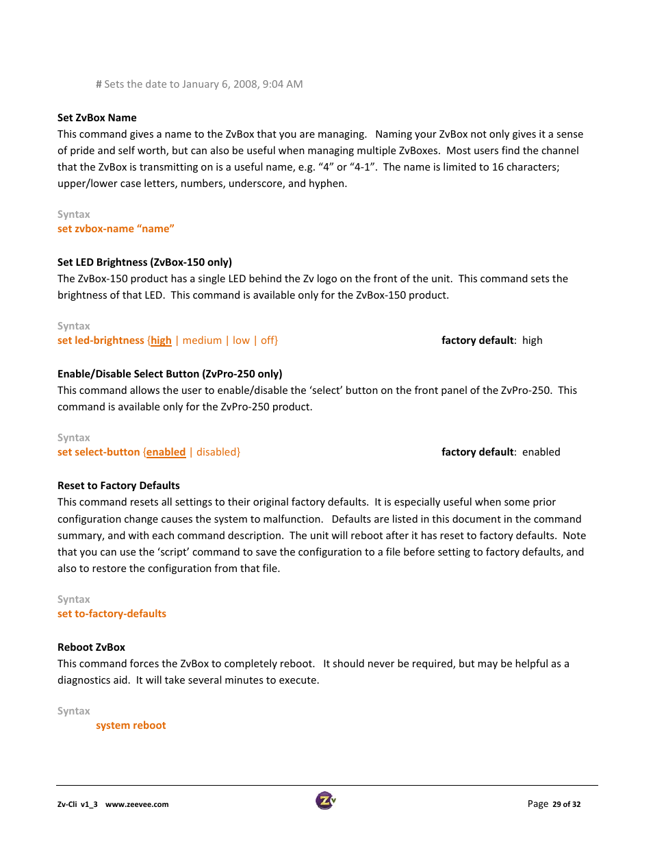 ZeeVee ZvCli User Manual User Manual | Page 29 / 32