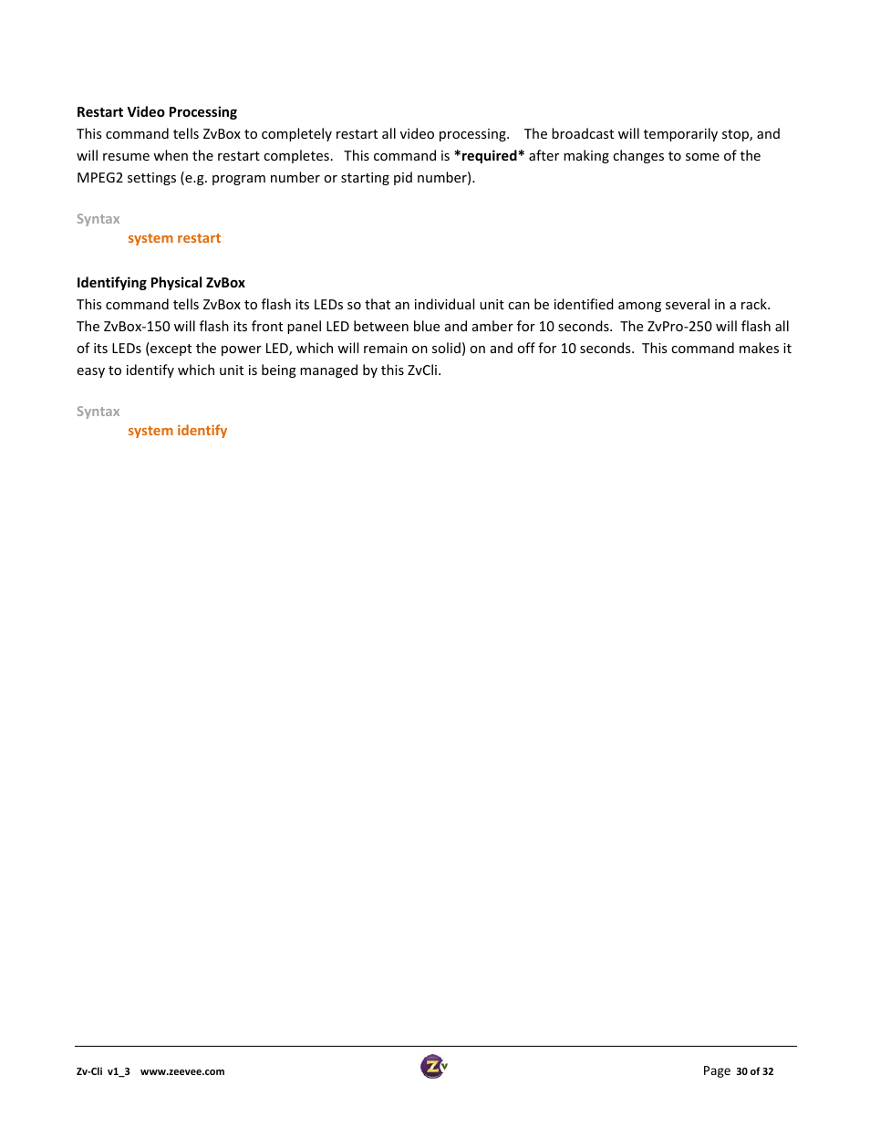 ZeeVee ZvCli User Manual User Manual | Page 30 / 32