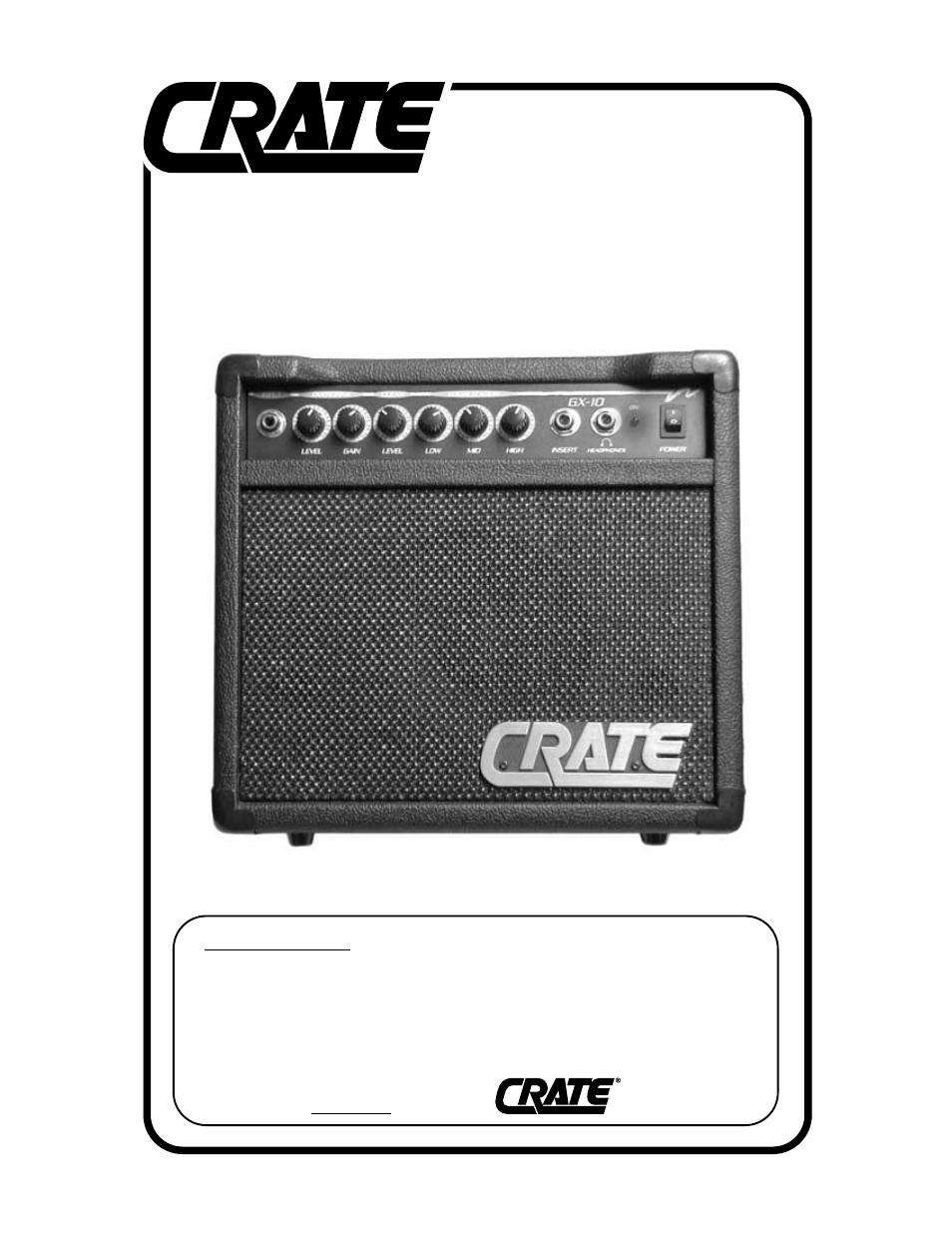 Crate Amplifiers GX-10 User Manual | 4 pages