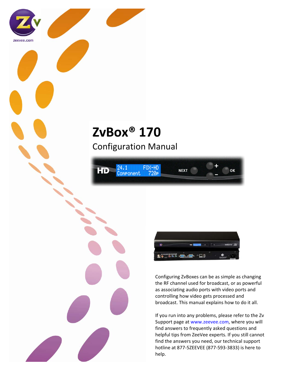 ZeeVee ZvBox 170 Front Panel User Manual | 15 pages