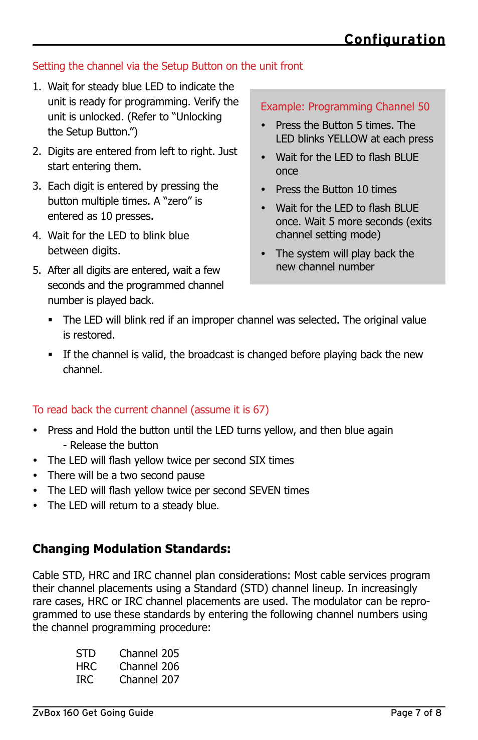 Configuration | ZeeVee ZvBox 160 User Manual | Page 7 / 8