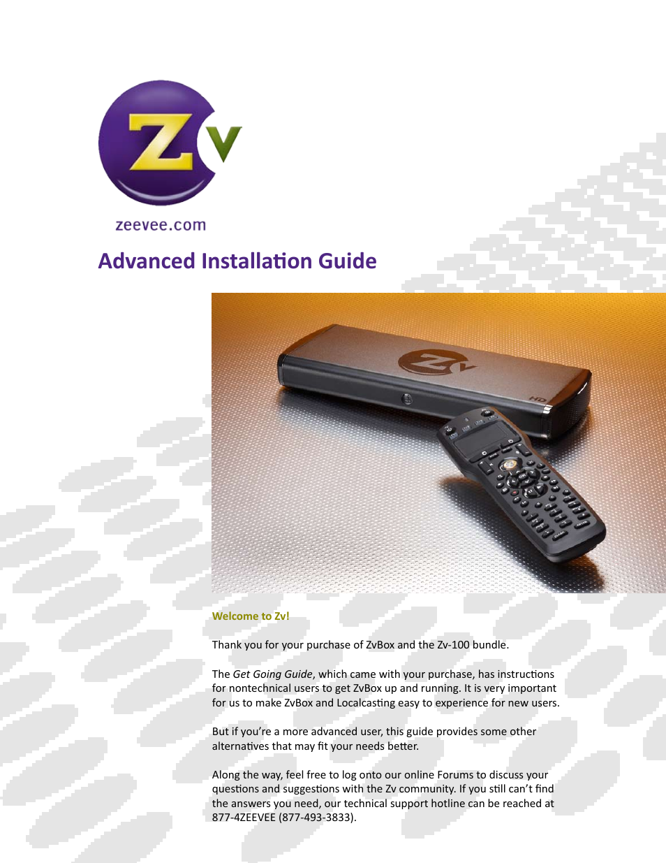 ZeeVee ZvBox 100 Advanced Installation Guide User Manual | 4 pages