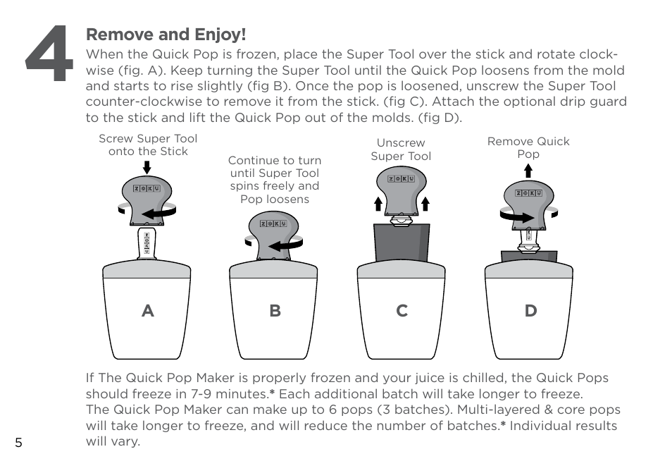 Zoku DUO QUICK POP MAKER User Manual | Page 6 / 12