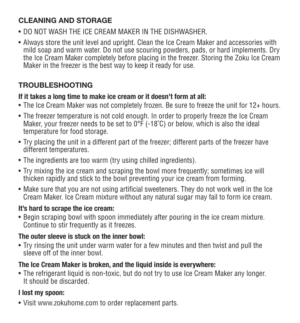 Zoku ICE CREAM MAKER User Manual | Page 3 / 8