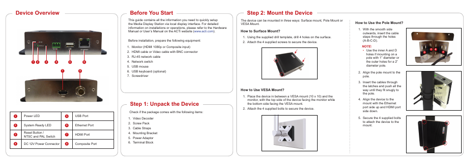 ACTi ECD-1000 User Manual | 2 pages