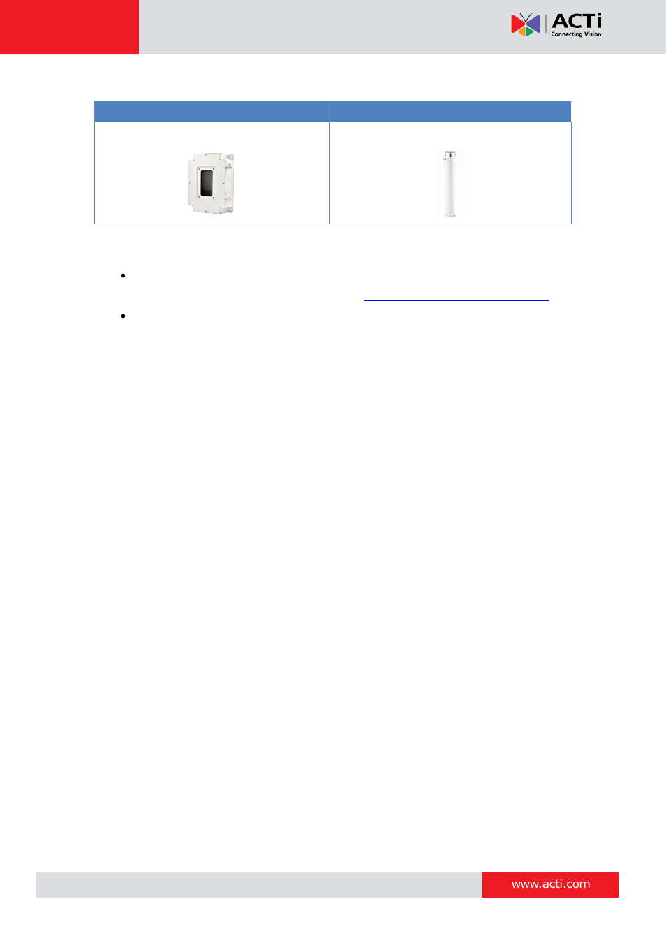 Other mounting accessories | ACTi I91 User Manual | Page 18 / 43