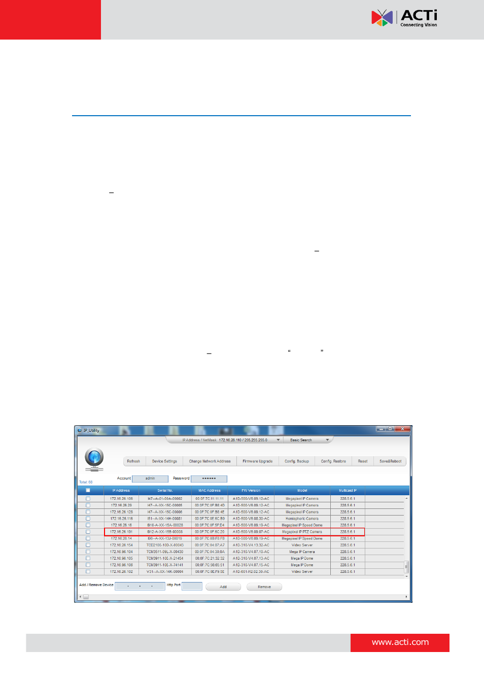 Accessing camera, Configure the ip addresses | ACTi I91 User Manual | Page 37 / 43