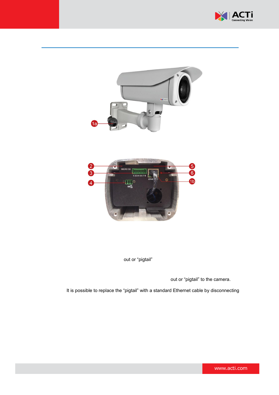 Physical description | ACTi B41 User Manual | Page 10 / 52