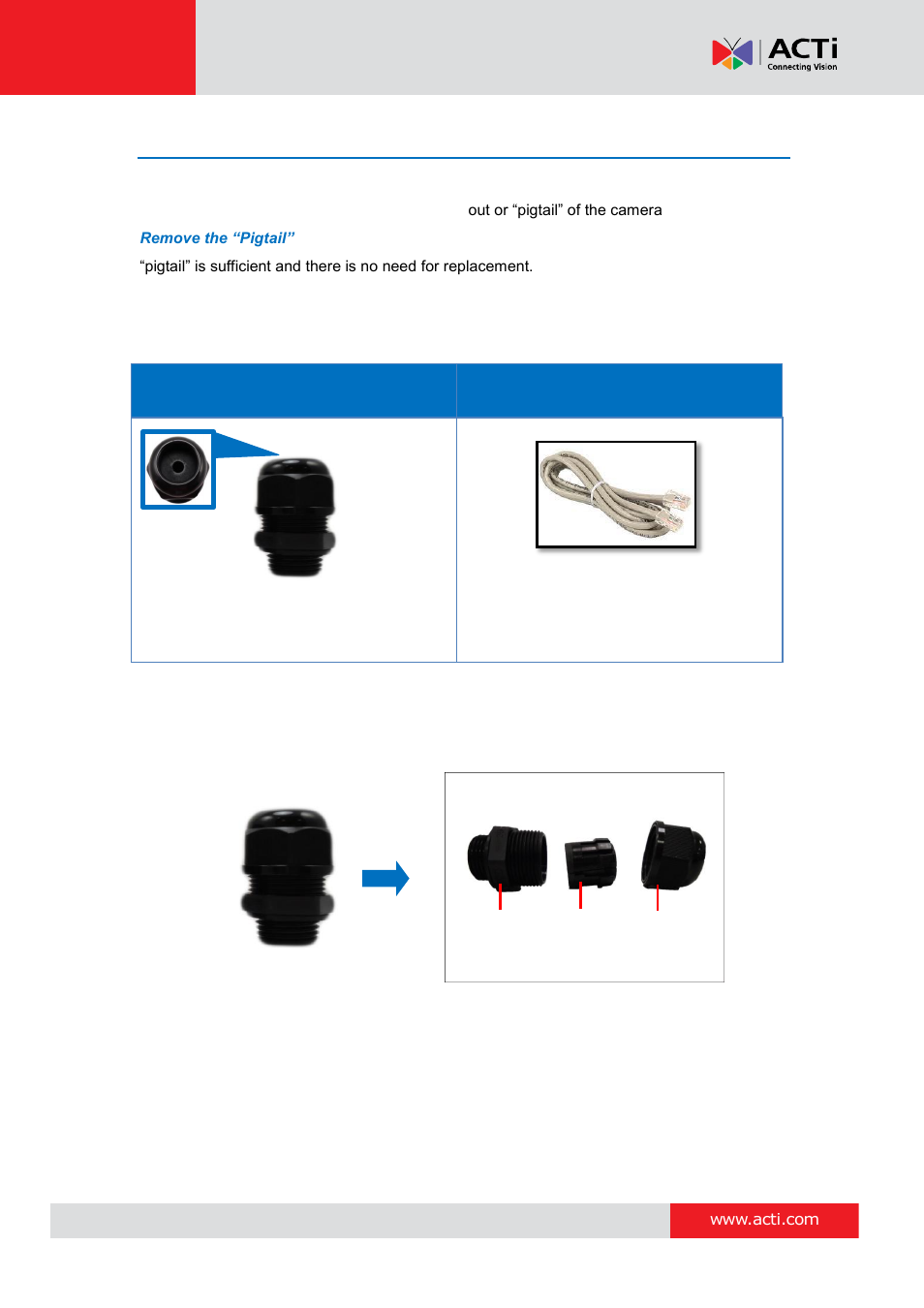 How to use the male cable gland (optional), How to use the male cable gland | ACTi B41 User Manual | Page 28 / 52
