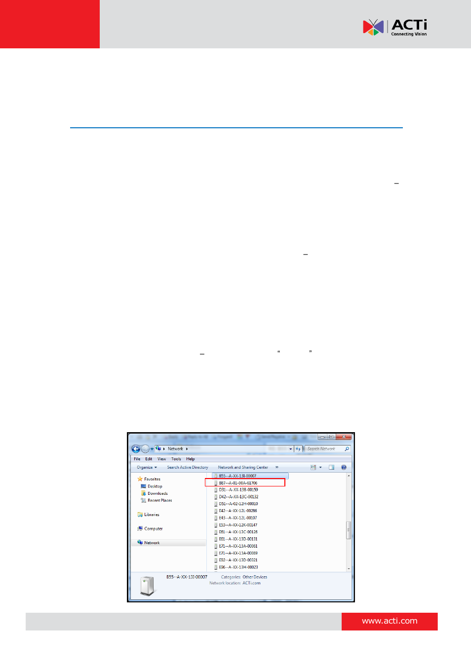 Accessing the camera, Configure the ip addresses, E 46 | ACTi B41 User Manual | Page 46 / 52