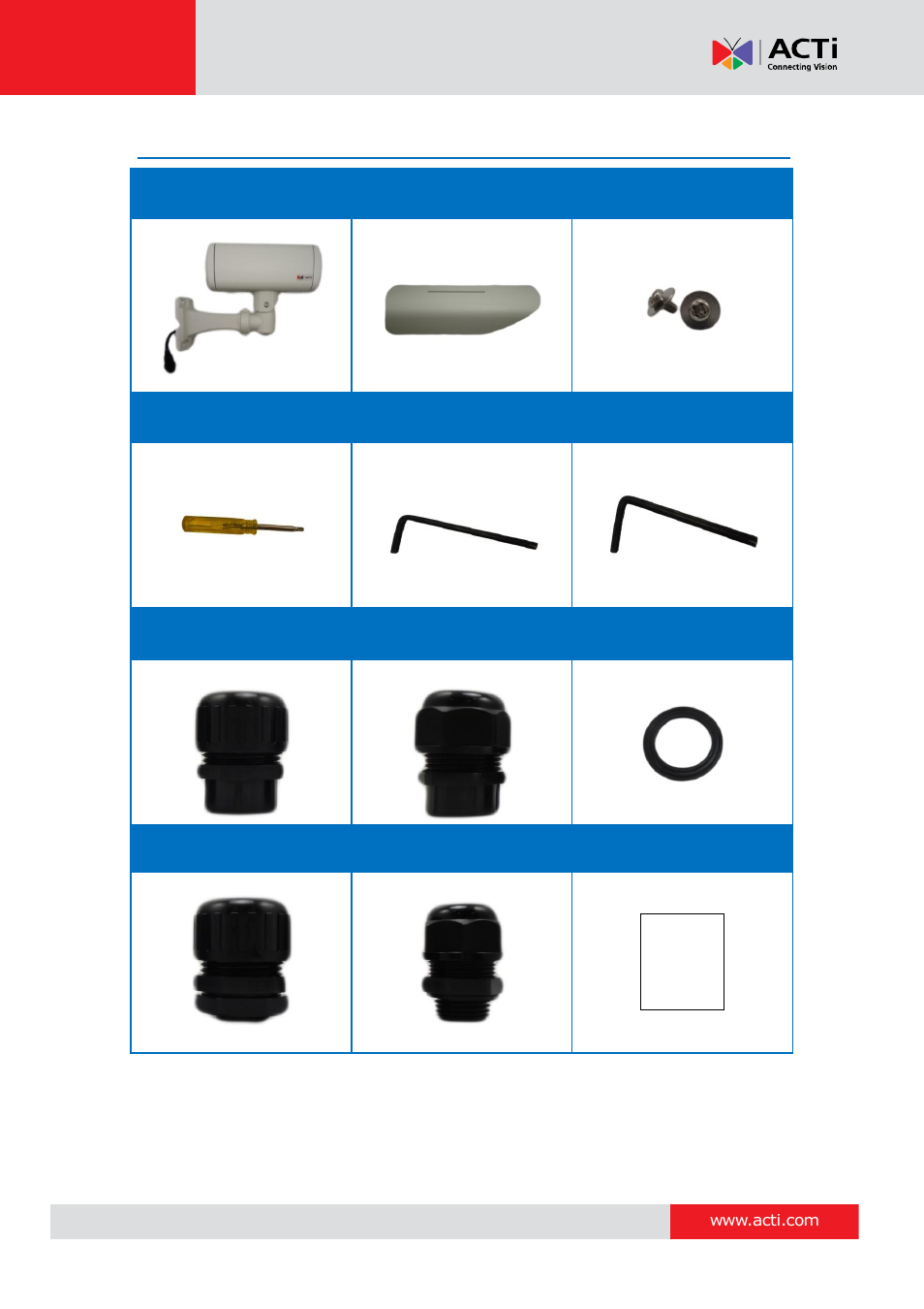 Package contents, Hardware manual | ACTi B41 User Manual | Page 8 / 52