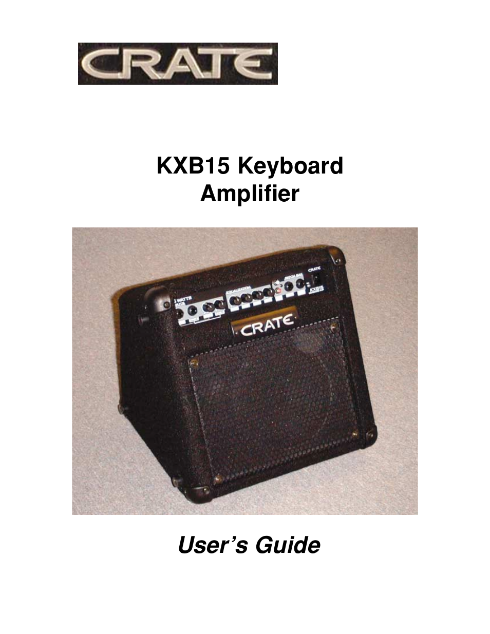 Crate Amplifiers KXB15 User Manual | 4 pages