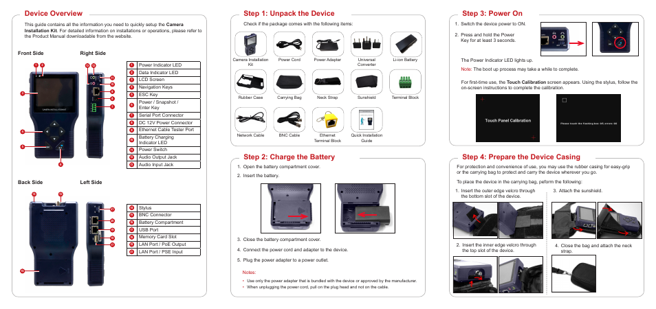 Front side right side, Back side left side | ACTi PMON-2000 User Manual | Page 2 / 2