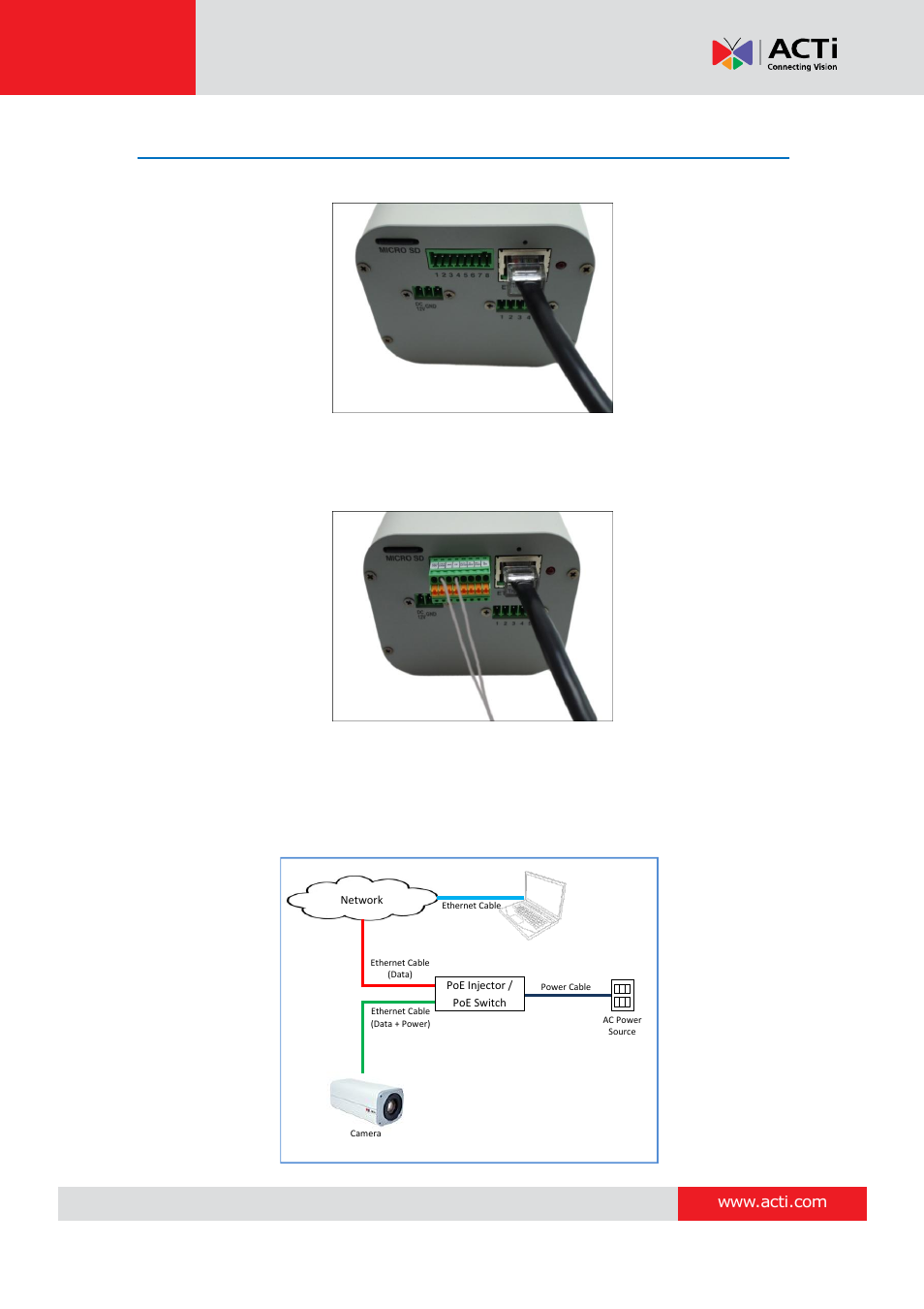 Step 3: connect the cable(s), Hardware manual | ACTi B21 User Manual | Page 24 / 33