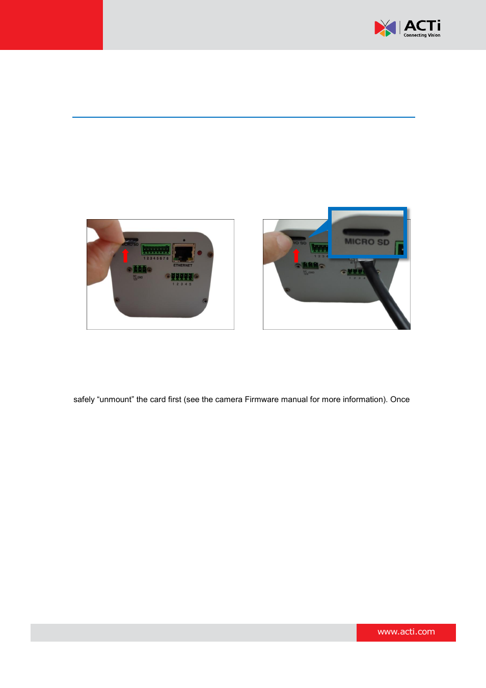 Other accessories, How to install / remove the memory card, How to insert the memory card | How to remove the memory card, How to install, Remove the memory card, E 26, How to install / remove the, Memory card | ACTi B21 User Manual | Page 26 / 33