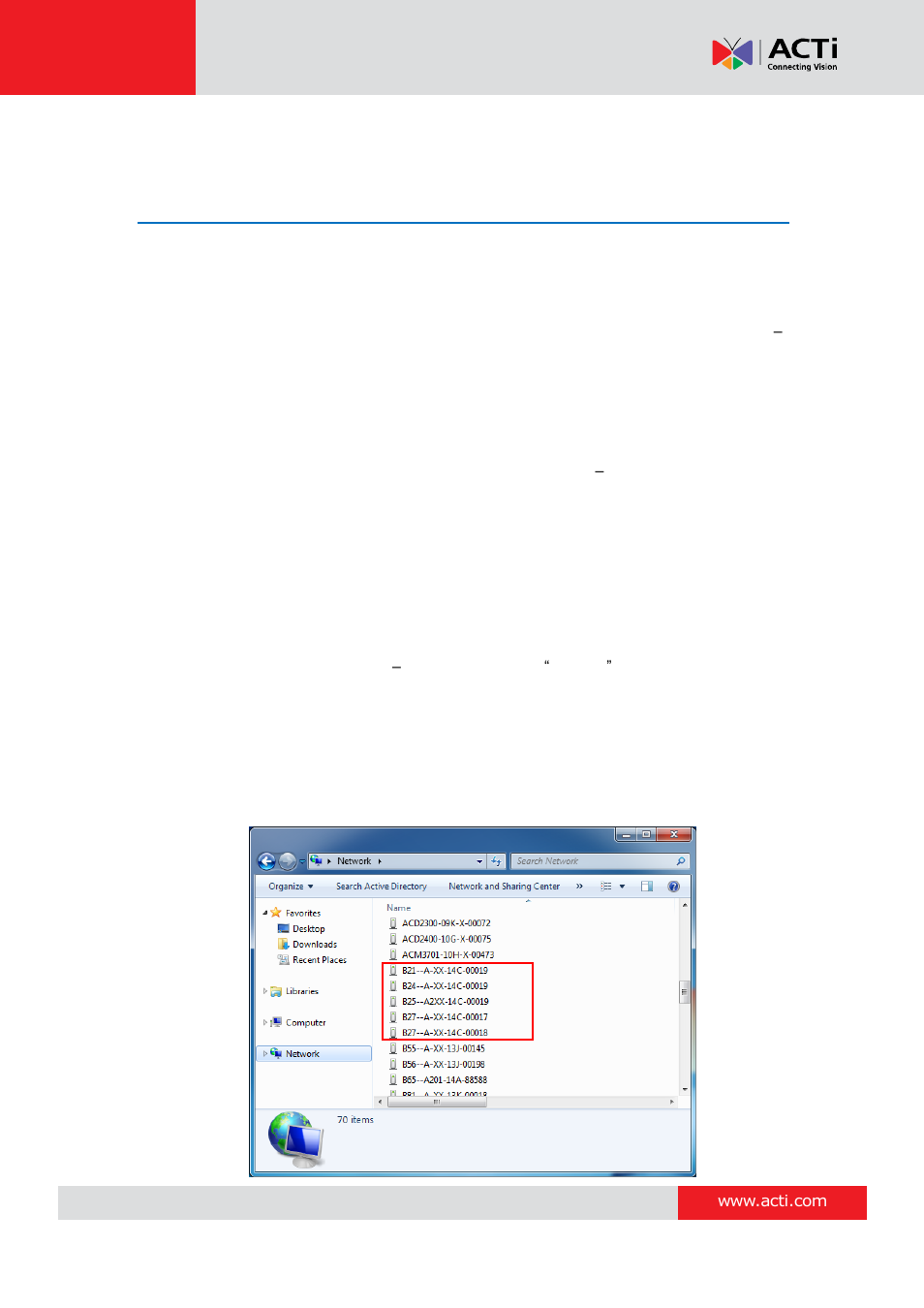 Accessing the camera, Configure the ip addresses, E 27 | ACTi B21 User Manual | Page 27 / 33