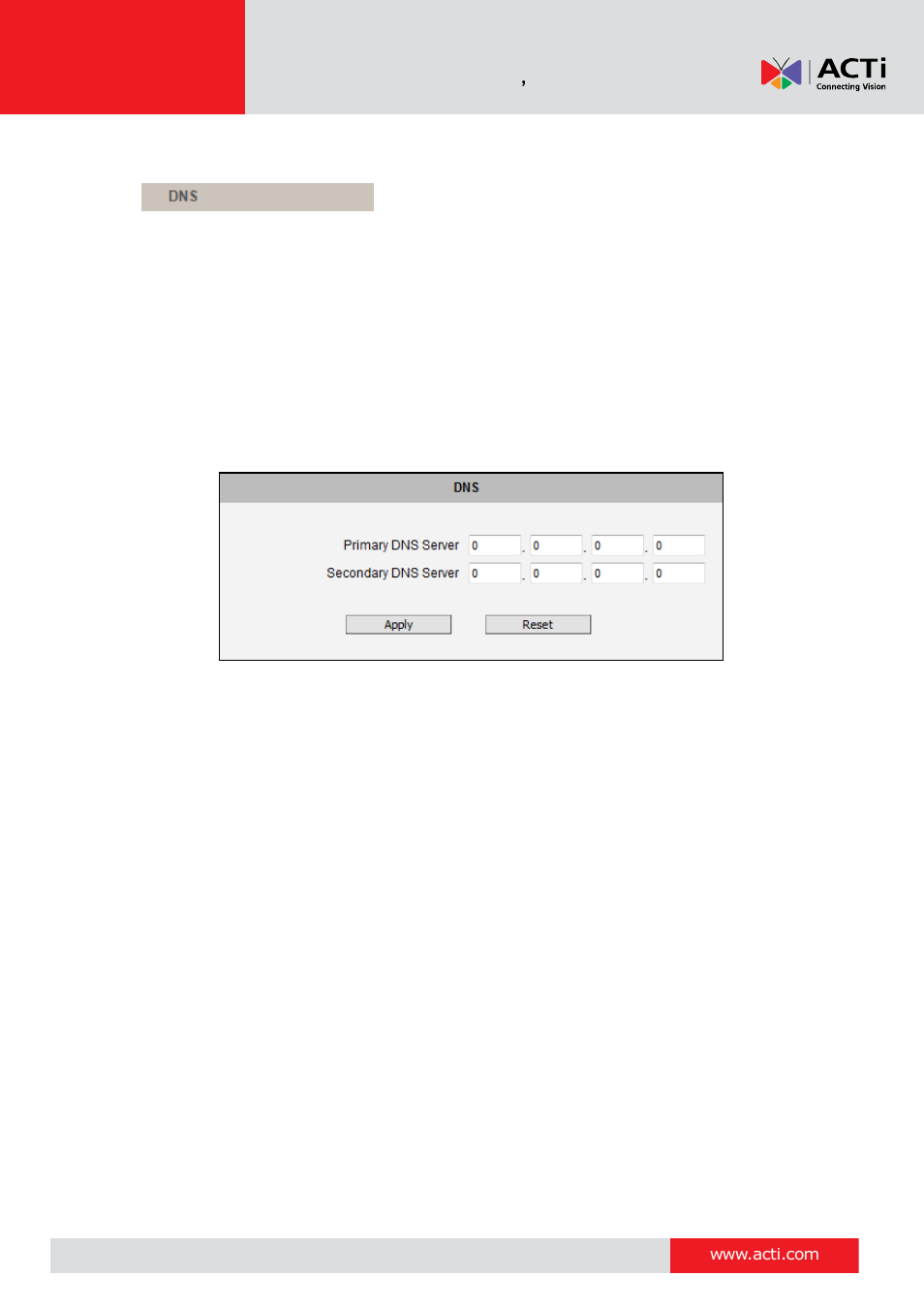 43 dns | ACTi V11 User Manual | Page 43 / 91