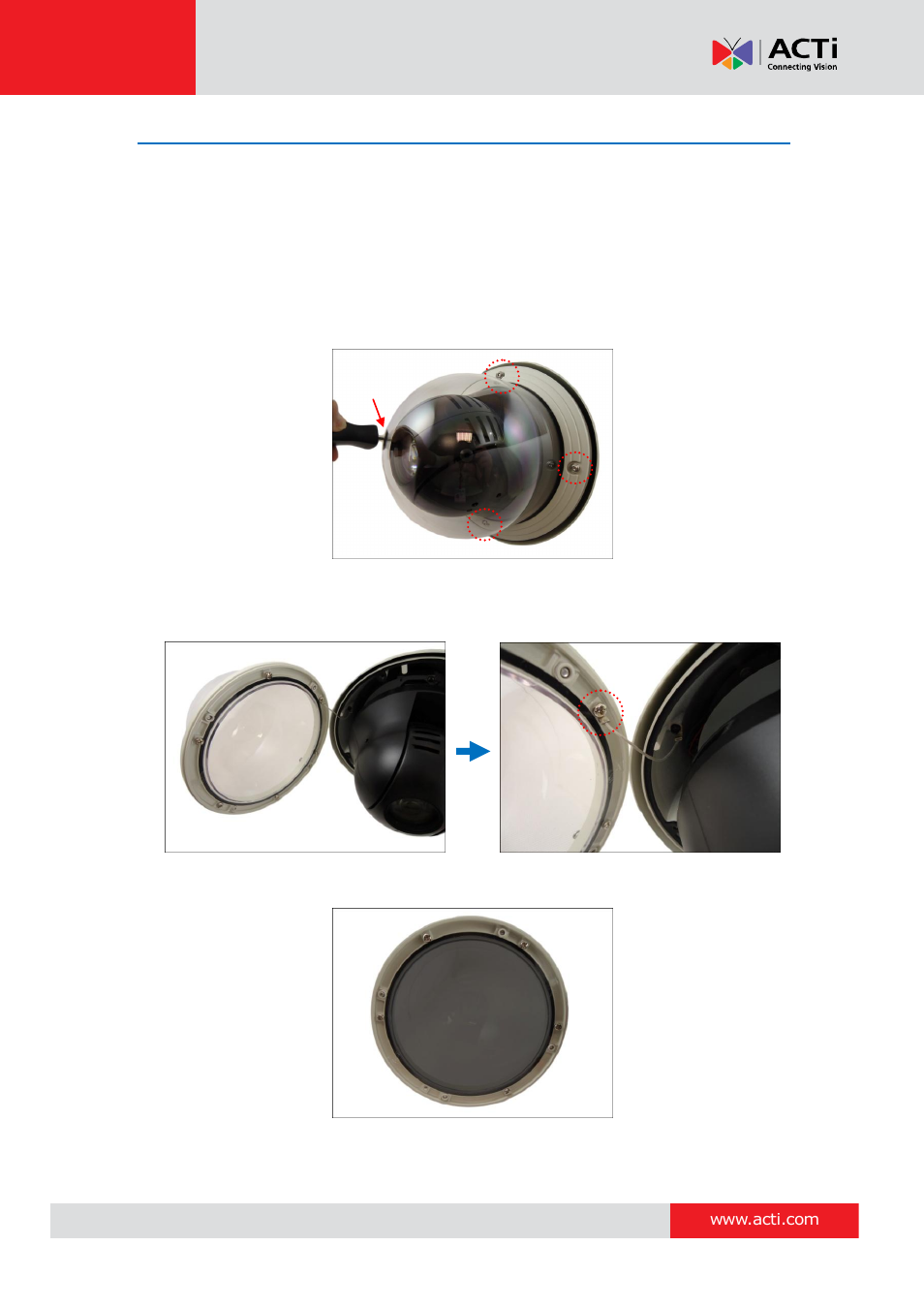How to replace the dome cover | ACTi I93 User Manual | Page 45 / 53