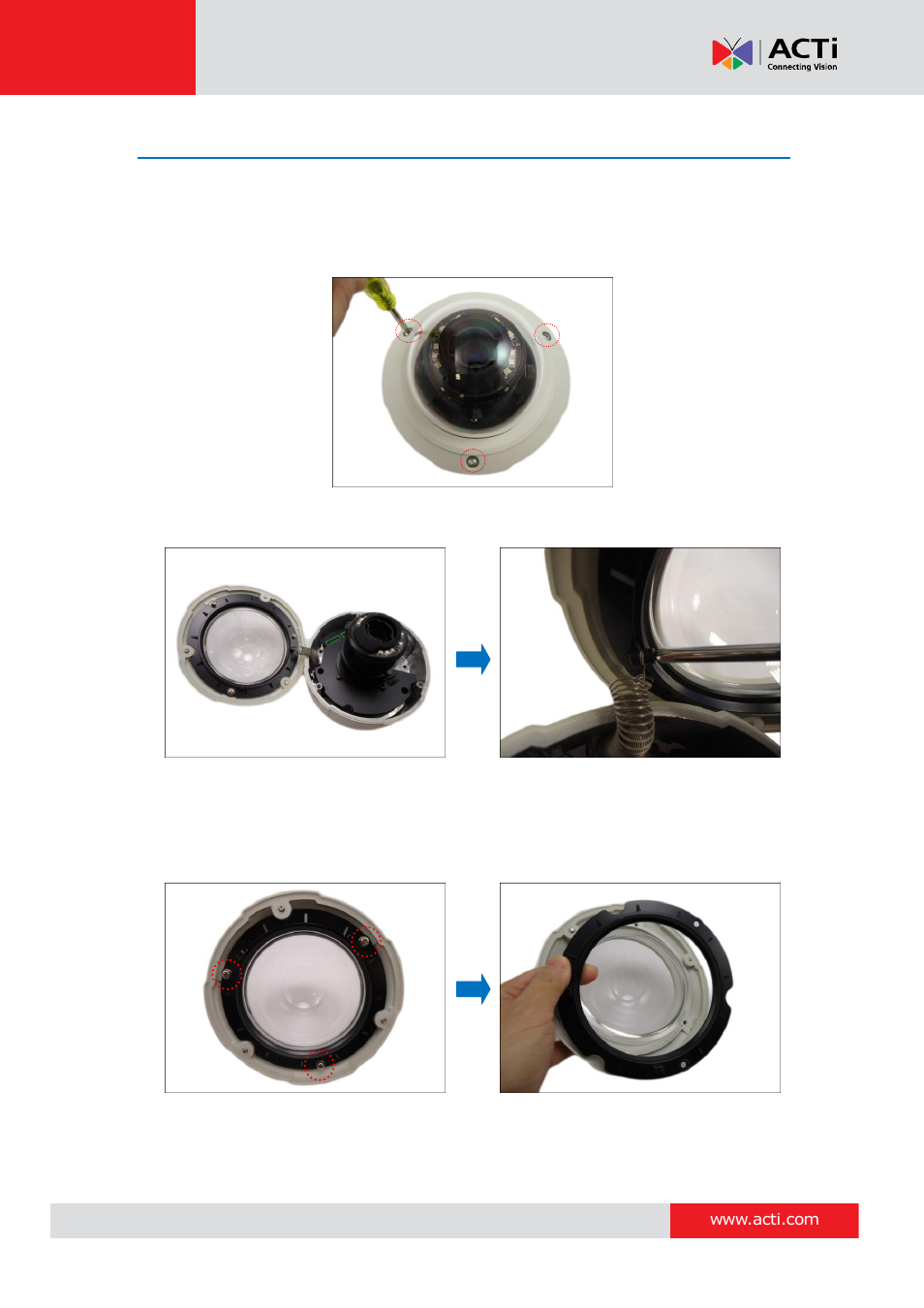 How to replace the dome cover | ACTi E89 User Manual | Page 37 / 47