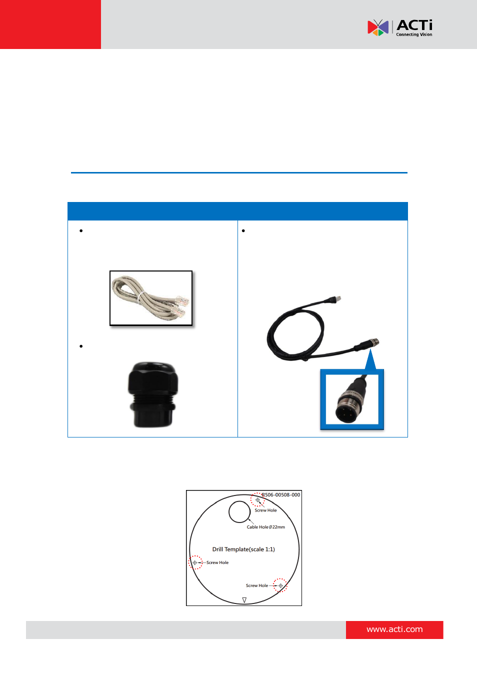 Installation procedures, Step 1: prepare for installation | ACTi E924~E929 User Manual | Page 15 / 40
