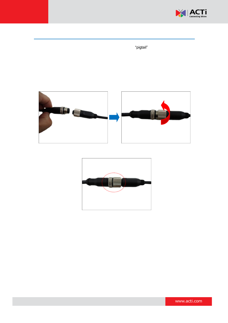 Step 5: waterproof the cable connection, M12 ethernet cable (for e9xxm models only), Step 5: waterproof | The cable connection | ACTi E924~E929 User Manual | Page 19 / 40