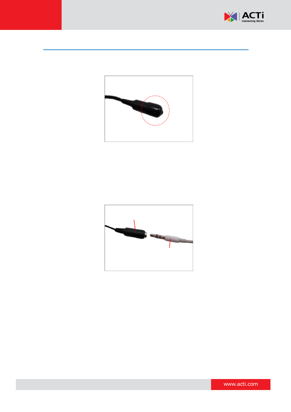 How to connect audio in device | ACTi E924~E929 User Manual | Page 29 / 40