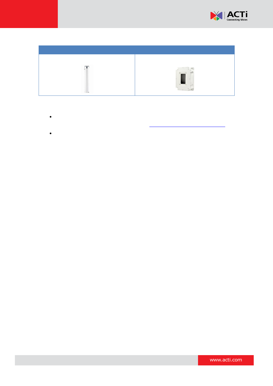 Other mounting accessories | ACTi D71A User Manual | Page 14 / 47