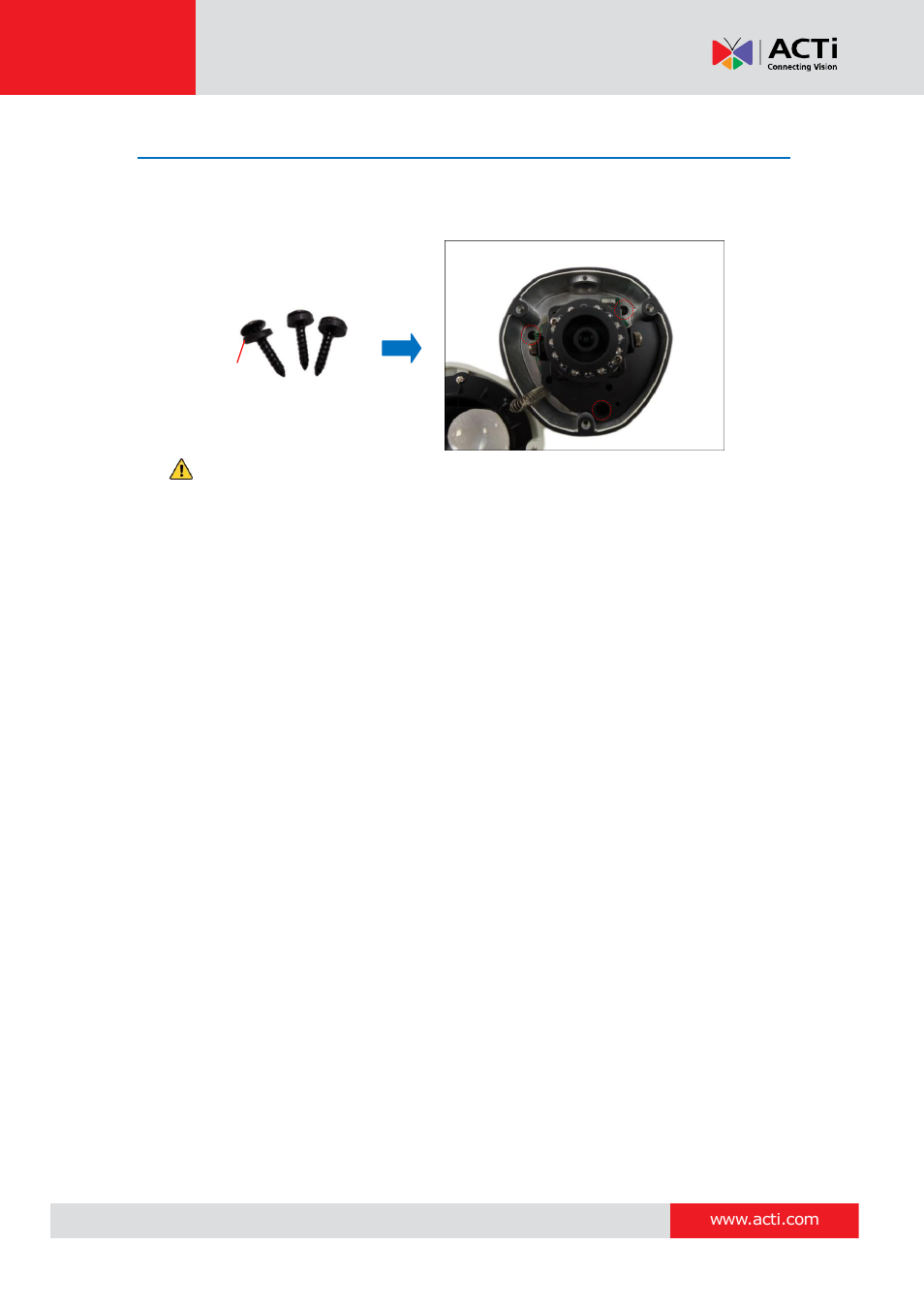 Step 4: install the camera to the surface | ACTi D71A User Manual | Page 25 / 47