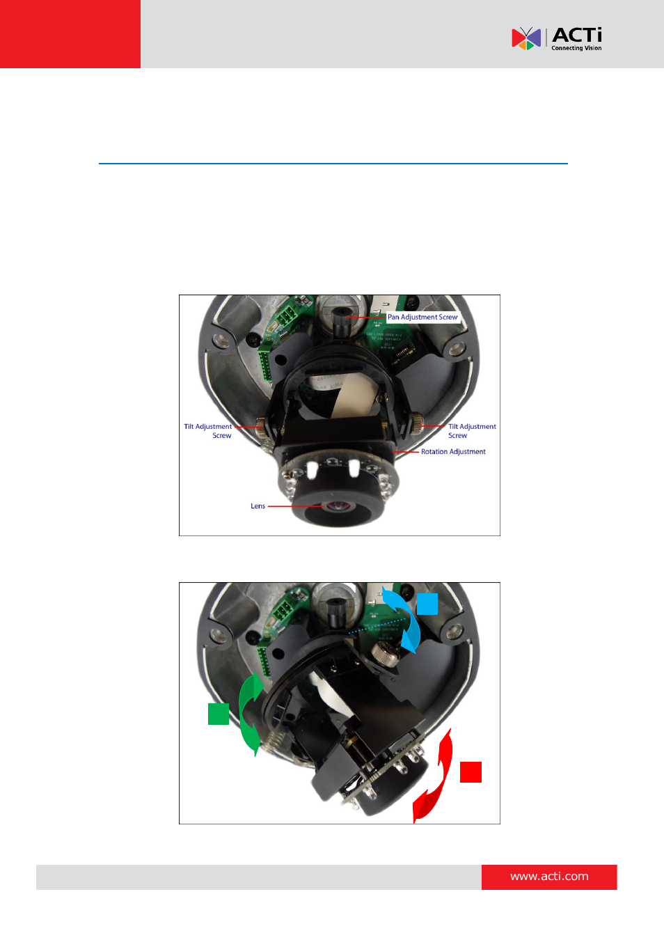 Other adjustments and accessories, How to adjust the viewing angle, D7xa / e7x / e7xa series | How to adjust the viewing, Angle | ACTi D71A User Manual | Page 34 / 47
