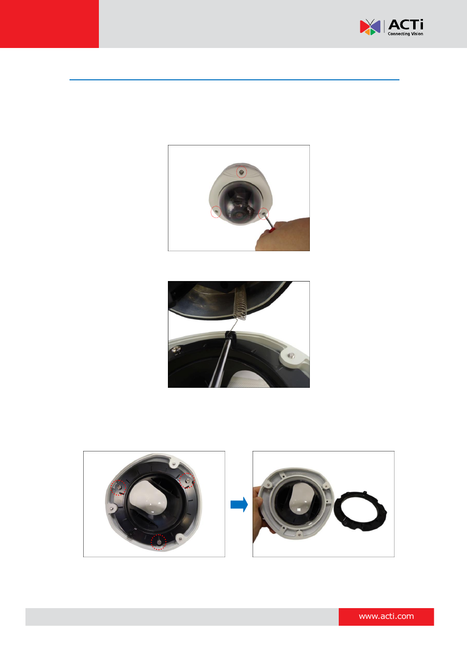 How to replace the dome cover | ACTi D71A User Manual | Page 38 / 47
