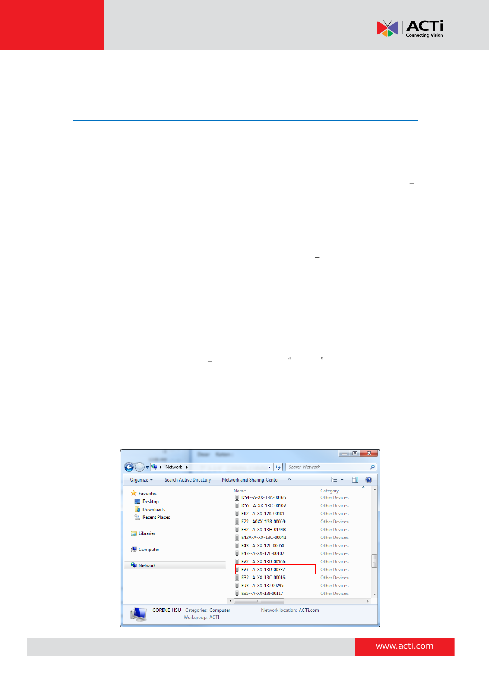 Accessing the camera, Configure the ip addresses, E 41 | ACTi D71A User Manual | Page 41 / 47