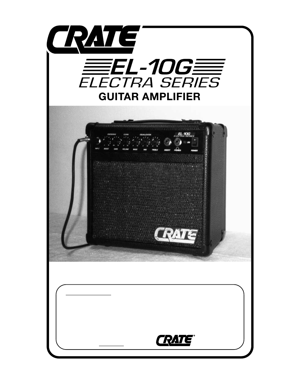 Crate Amplifiers ELECTRA SERIES EL-10G User Manual | 4 pages