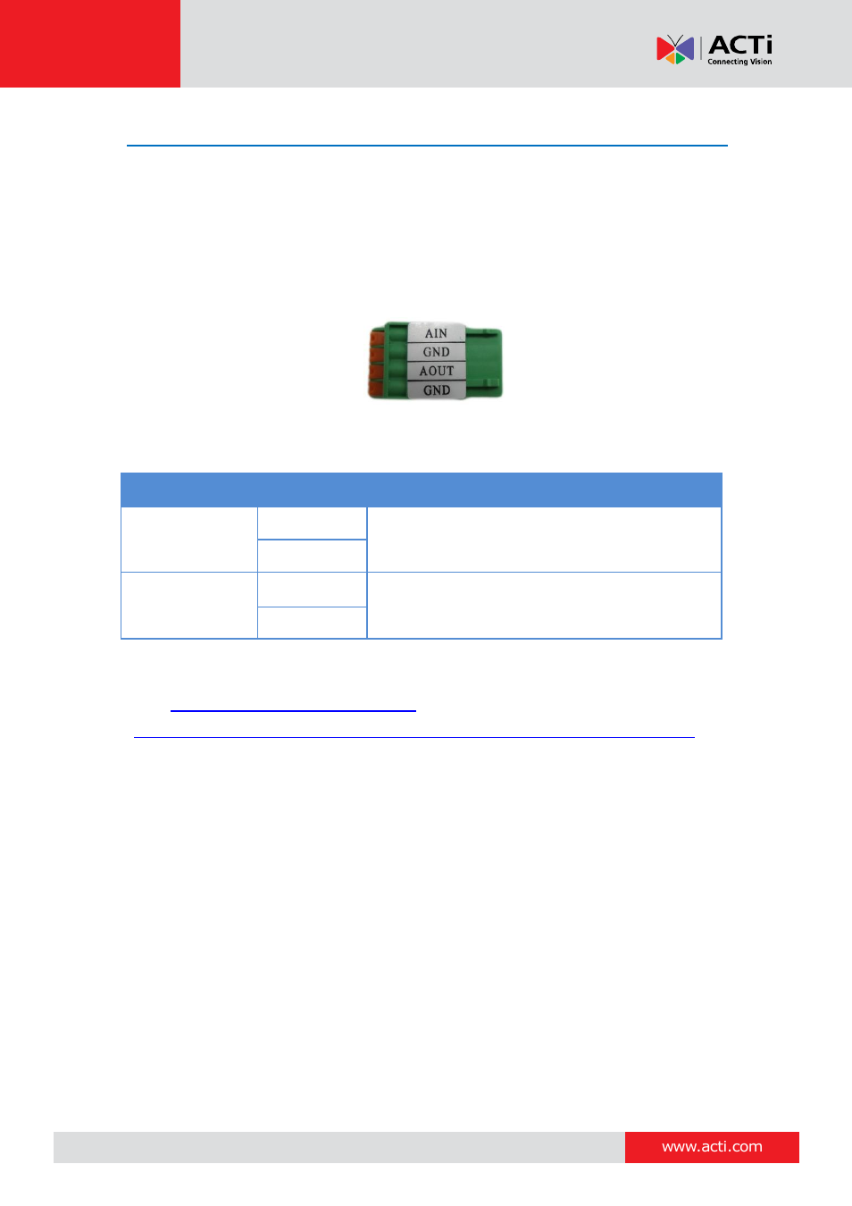 Connecting audio devices (optional), Mini video encoder hardware manual | ACTi V11 User Manual | Page 13 / 20